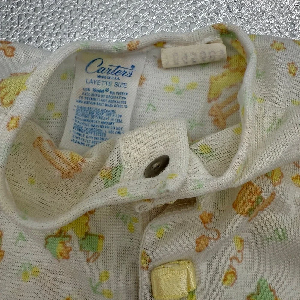 Baby‎ Girl Boy Vintage Carter's Layette Size Yellow Nursery Rhyme Sleep Gown